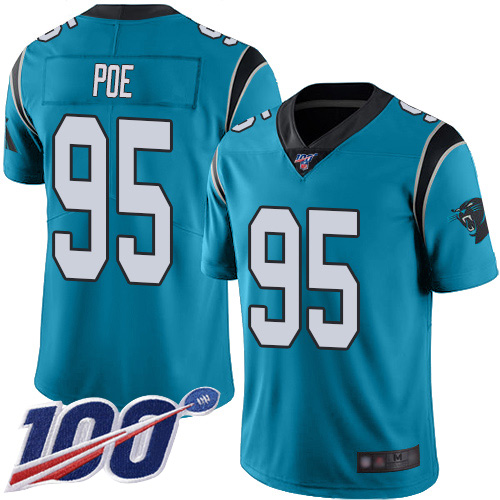 Carolina Panthers Limited Blue Men Dontari Poe Alternate Jersey NFL Football #95 100th Season Vapor Untouchable->carolina panthers->NFL Jersey